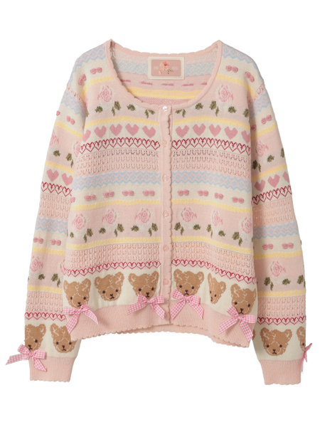 テディ＆ローズジャガードニットカーディガン