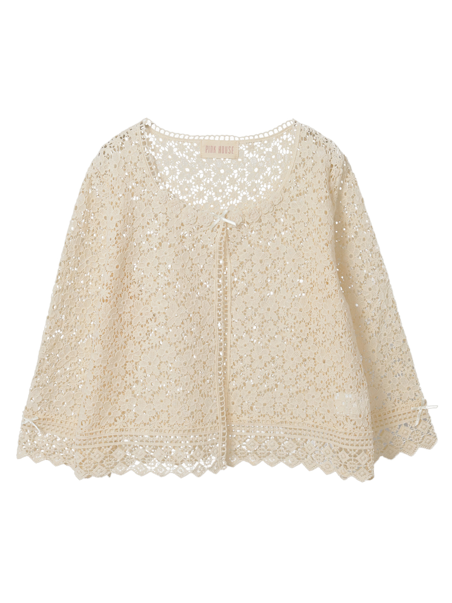 小花柄レースカーディガン 詳細画像 キナリ 1