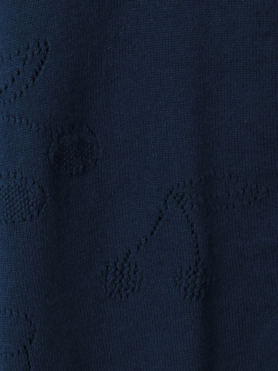 さくらんぼ透かし柄ニットカーディガン 詳細画像 クロ 10