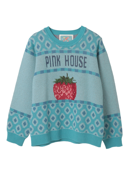 苺モチーフジャガードニット