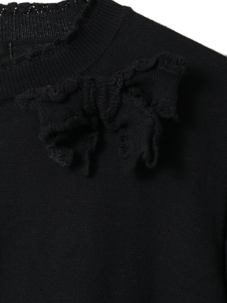 チュール使いパフスリーブニット 詳細画像 クロ 11