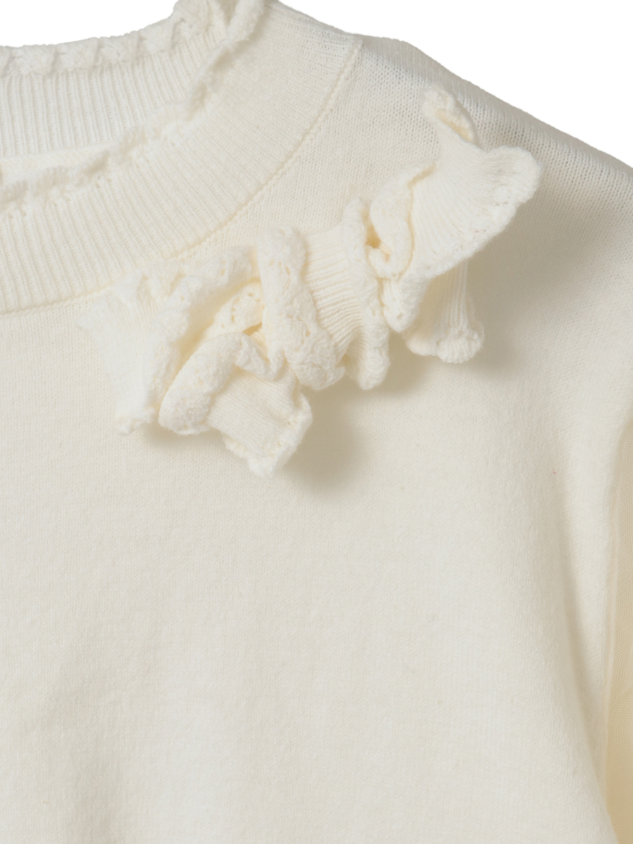 チュール使いパフスリーブニット 詳細画像 クロ 13