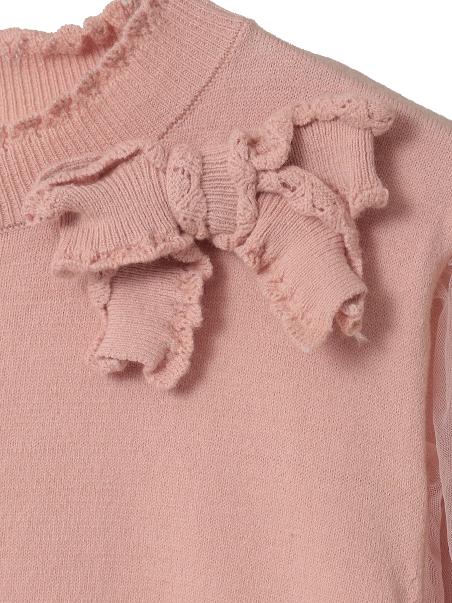 チュール使いパフスリーブニット 詳細画像 クロ 17