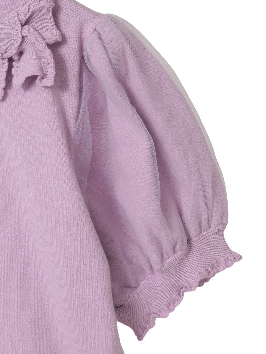 チュール使いパフスリーブニット 詳細画像 クロ 18