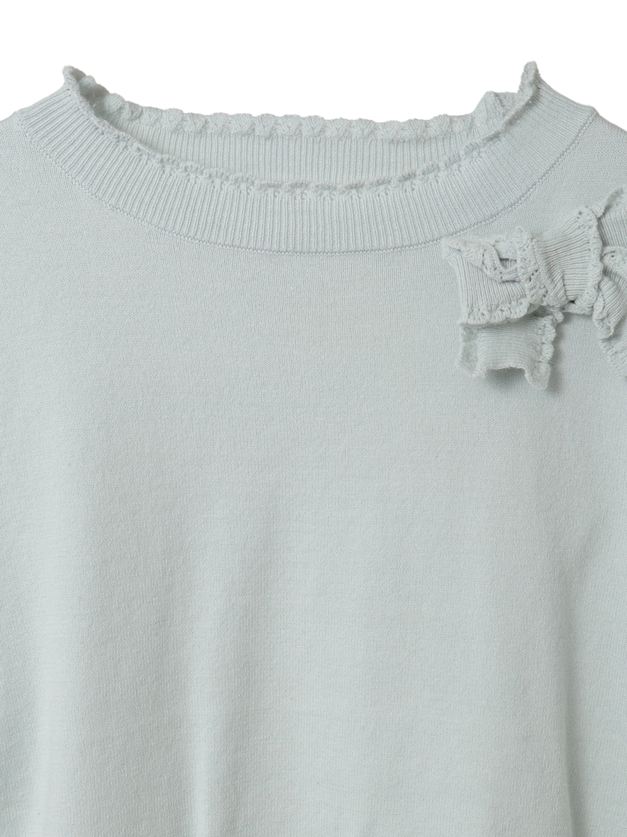 チュール使いパフスリーブニット 詳細画像 クロ 3