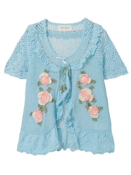 ポワン・ド・ローズモチーフニットベスト