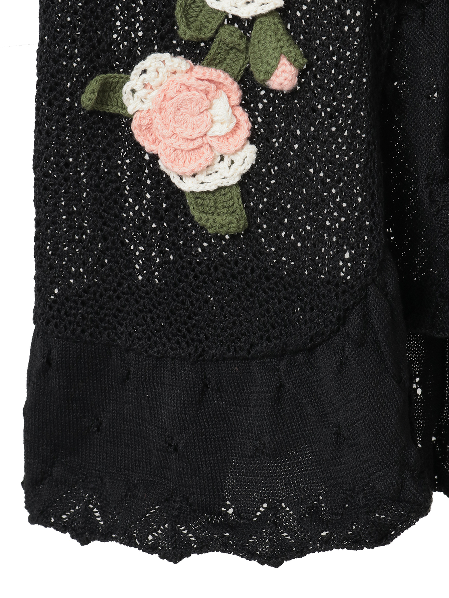 ポワン・ド・ローズモチーフニットベスト 詳細画像 アイボリー 11