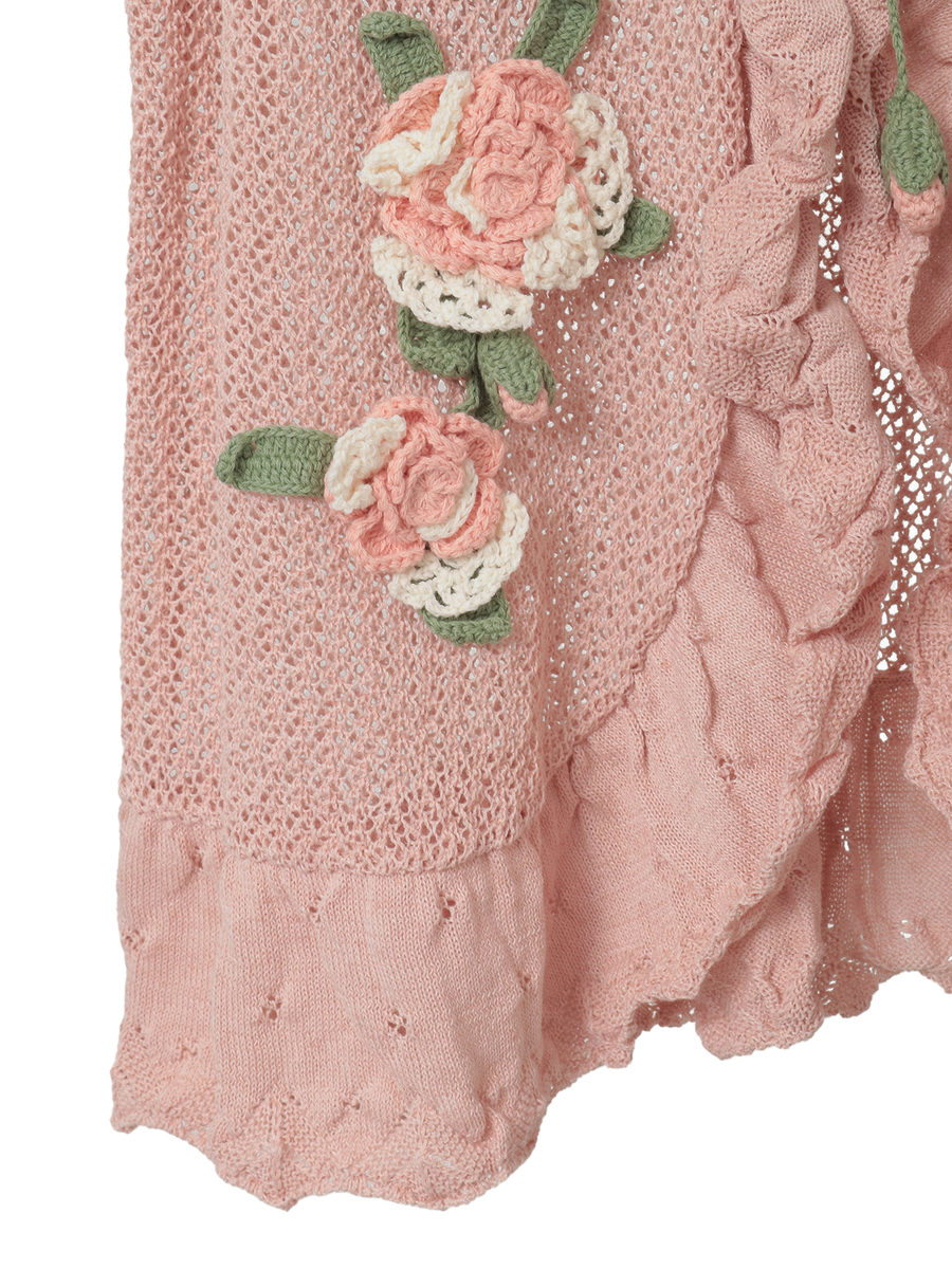 ポワン・ド・ローズモチーフニットベスト 詳細画像 アイボリー 13