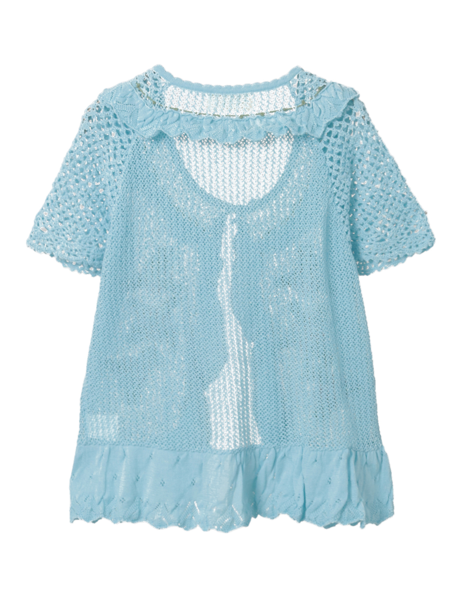 ポワン・ド・ローズモチーフニットベスト 詳細画像 アイボリー 2