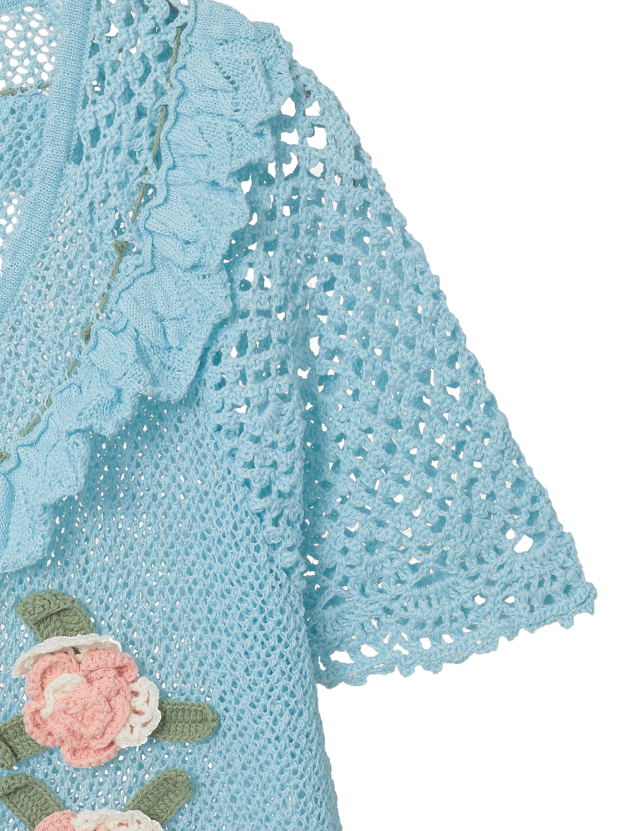 ポワン・ド・ローズモチーフニットベスト 詳細画像 アイボリー 4