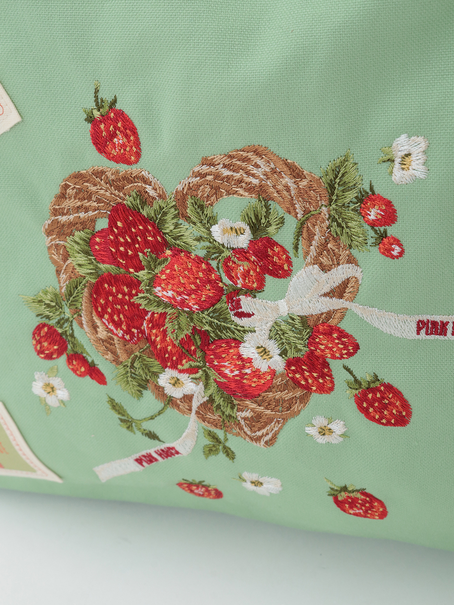 苺リース刺繍ショルダーバッグ 詳細画像 グリーン 16