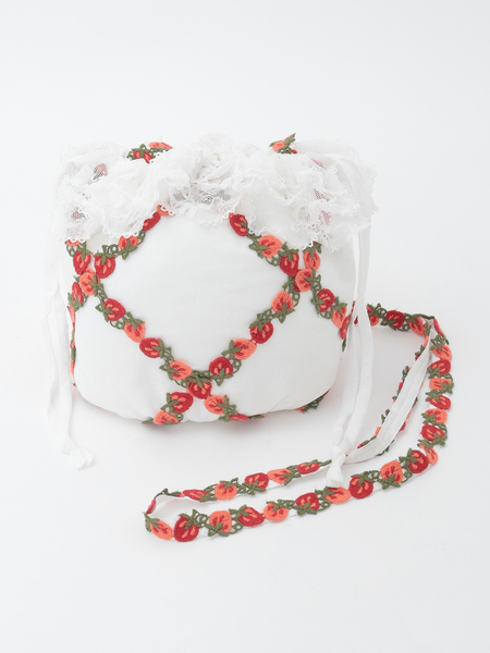 オリジナル苺ブレードレース使いポシェット