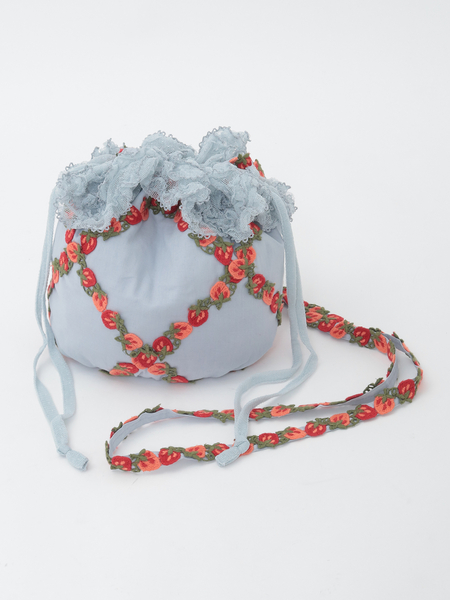 オリジナル苺ブレードレース使いポシェット