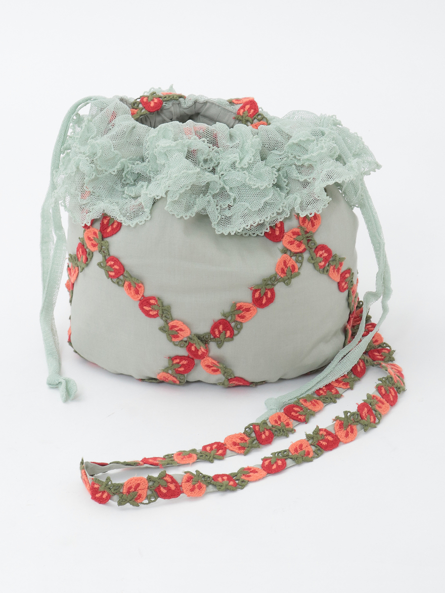 オリジナル苺ブレードレース使いポシェット 詳細画像 ハッカ 1