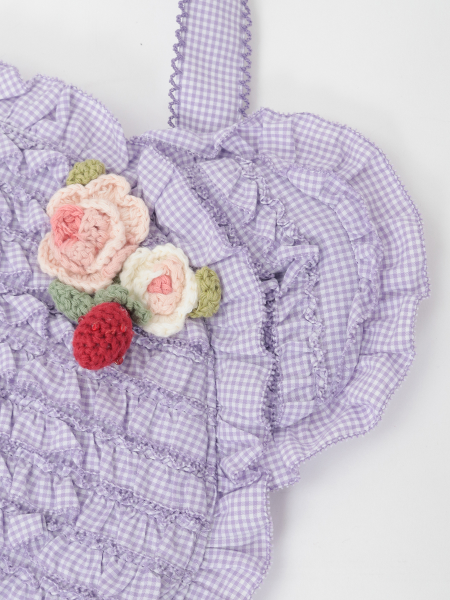 テディシルエットギンガムチェックポシェット 詳細画像 クロ 12