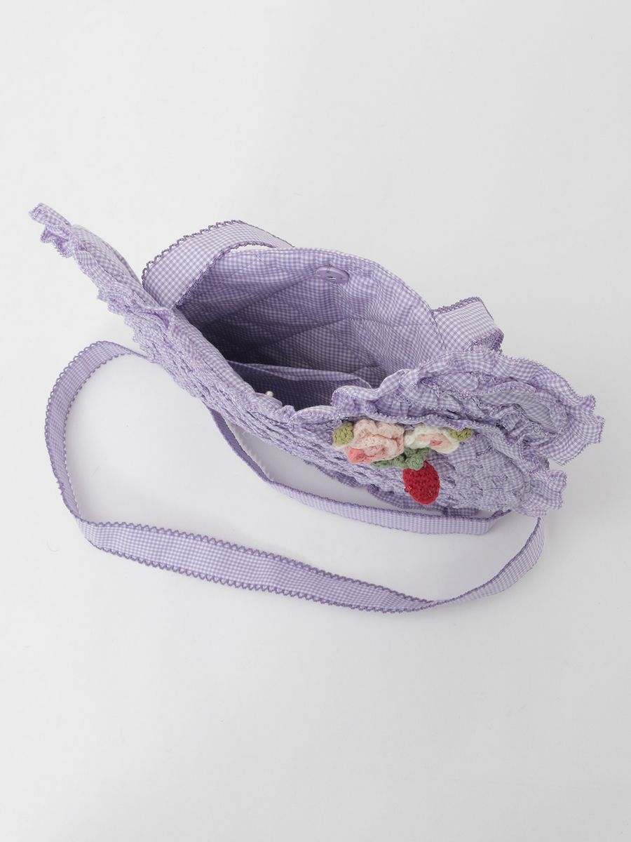 テディシルエットギンガムチェックポシェット 詳細画像 クロ 13