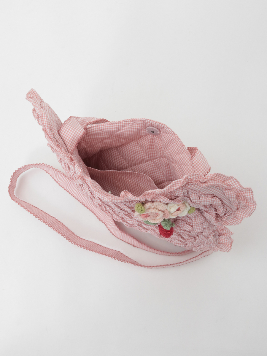 テディシルエットギンガムチェックポシェット 詳細画像 クロ 5