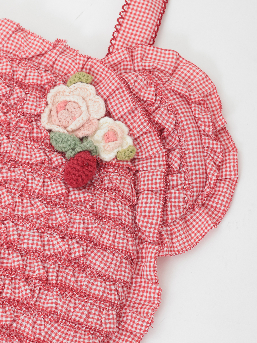 テディシルエットギンガムチェックポシェット 詳細画像 クロ 8