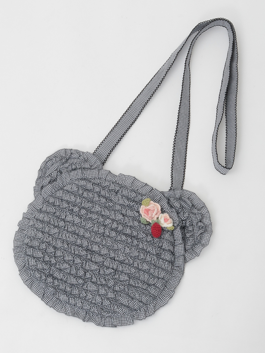 テディシルエットギンガムチェックポシェット 詳細画像 クロ 1