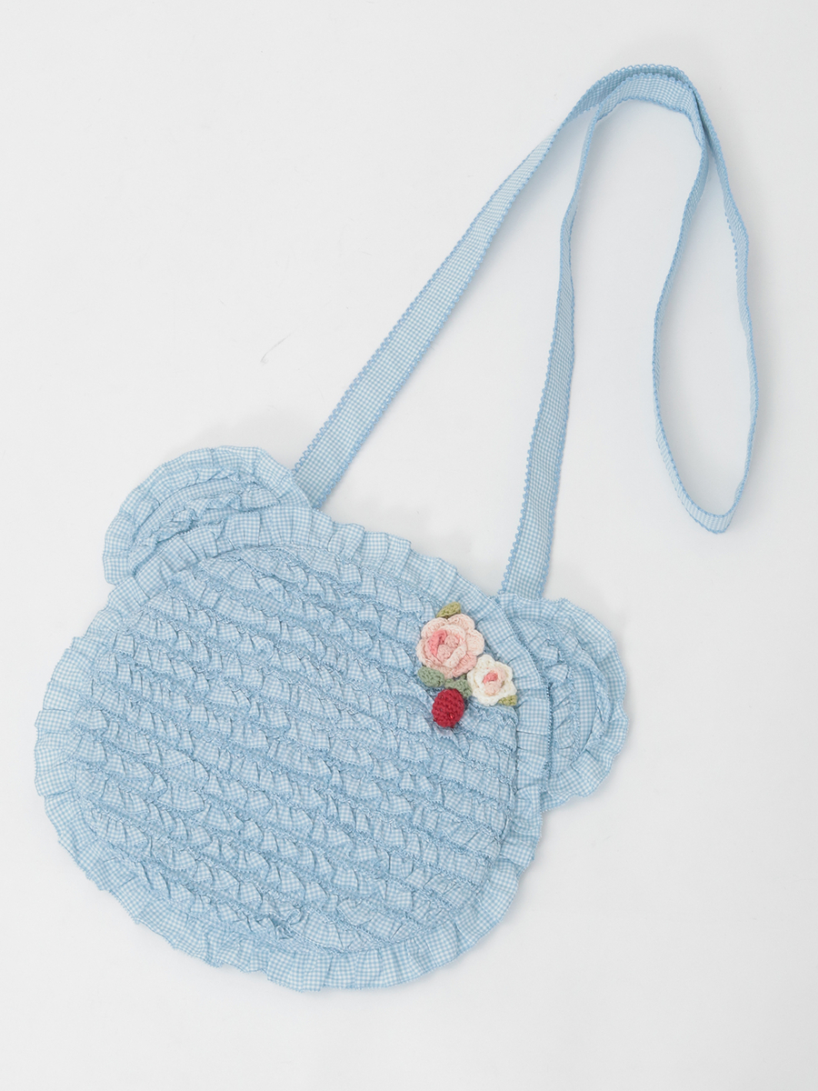 テディシルエットギンガムチェックポシェット 詳細画像 ソライロ 1