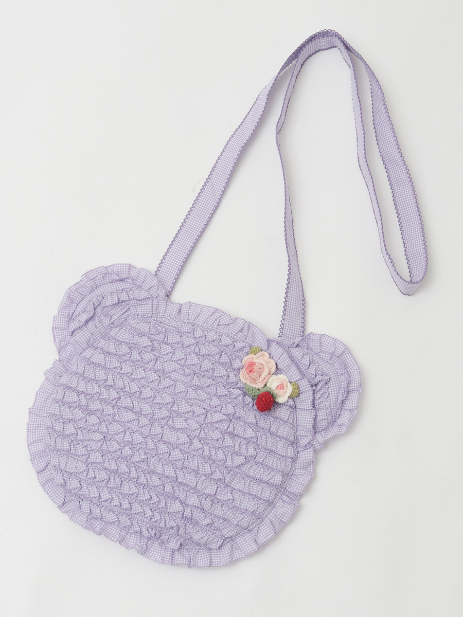 テディシルエットギンガムチェックポシェット 詳細画像 ラベンダー 1