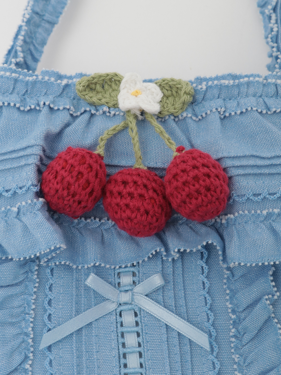 さくらんぼモチーフ付きフリルポシェット 詳細画像 シロ 13