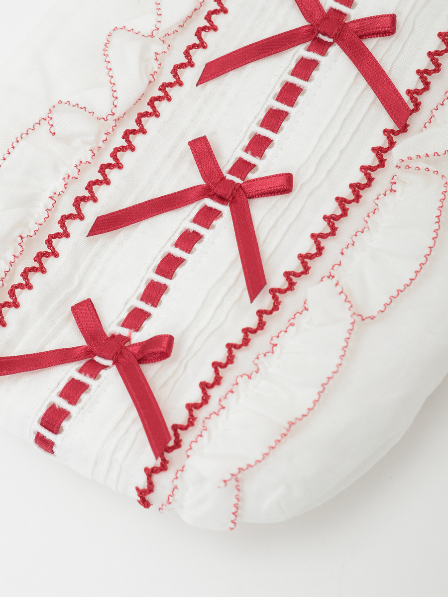 さくらんぼモチーフ付きフリルポシェット 詳細画像 シロ 4