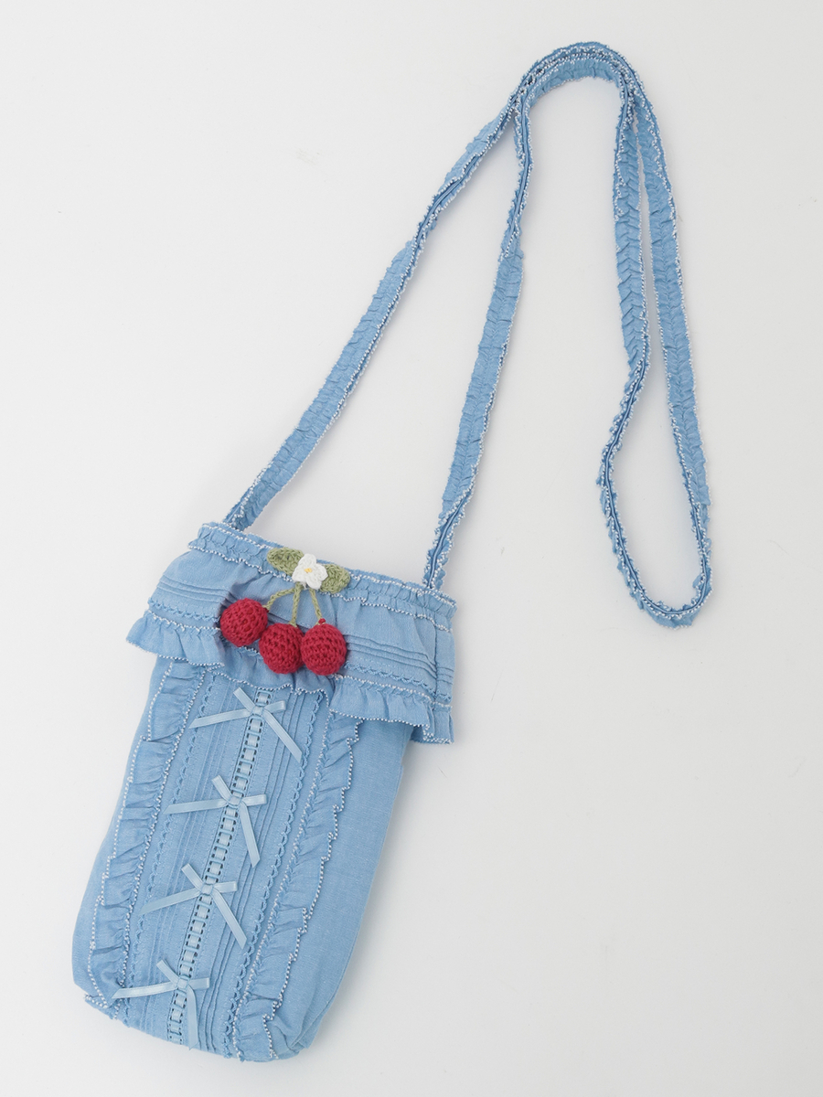 さくらんぼモチーフ付きフリルポシェット 詳細画像 ダンガリーコン 1