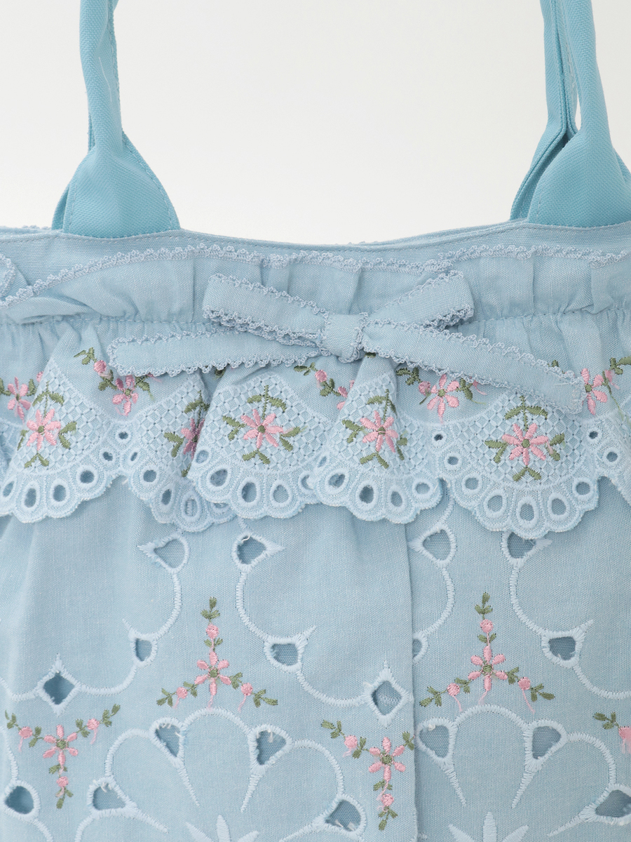 フラワーエンブレース使いダンガリーバッグ 詳細画像 イエロー 10