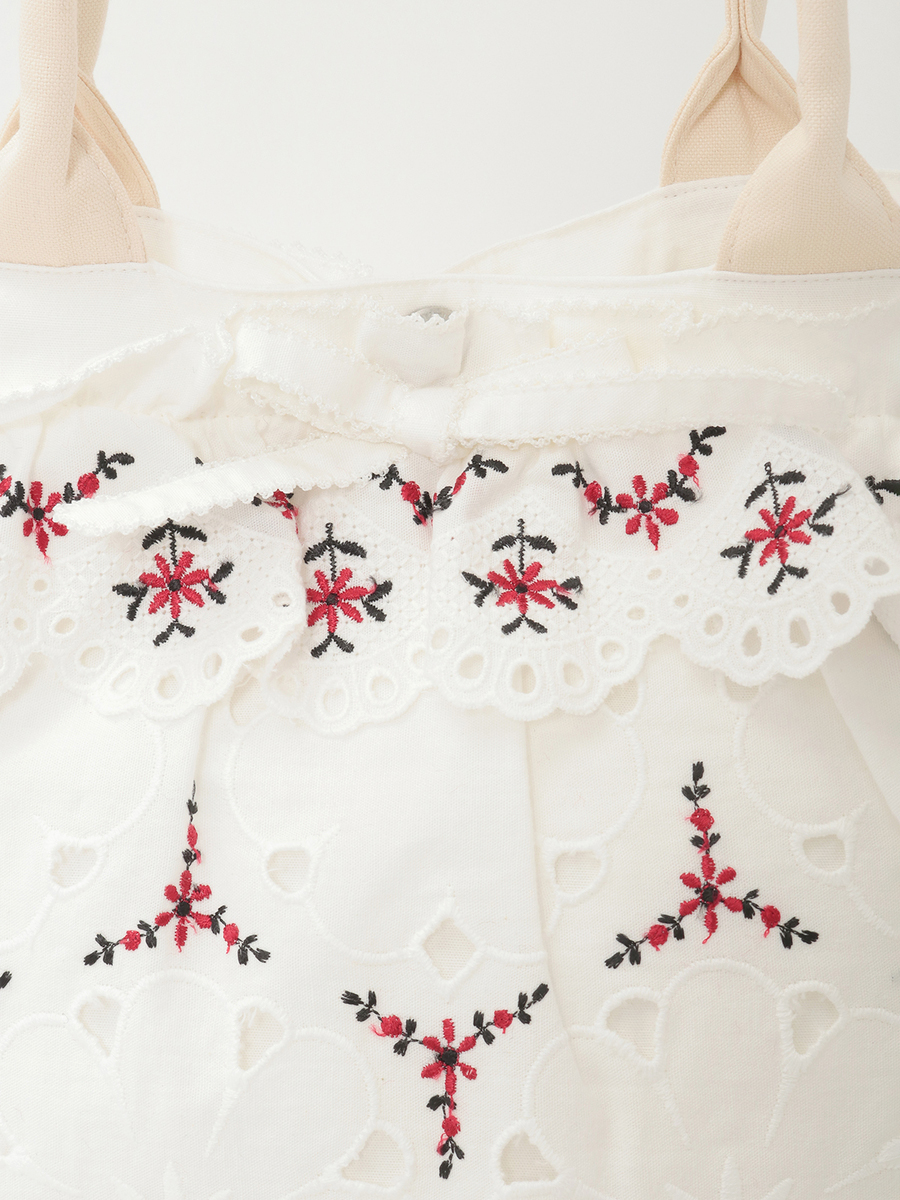 フラワーエンブレース使いダンガリーバッグ 詳細画像 イエロー 8