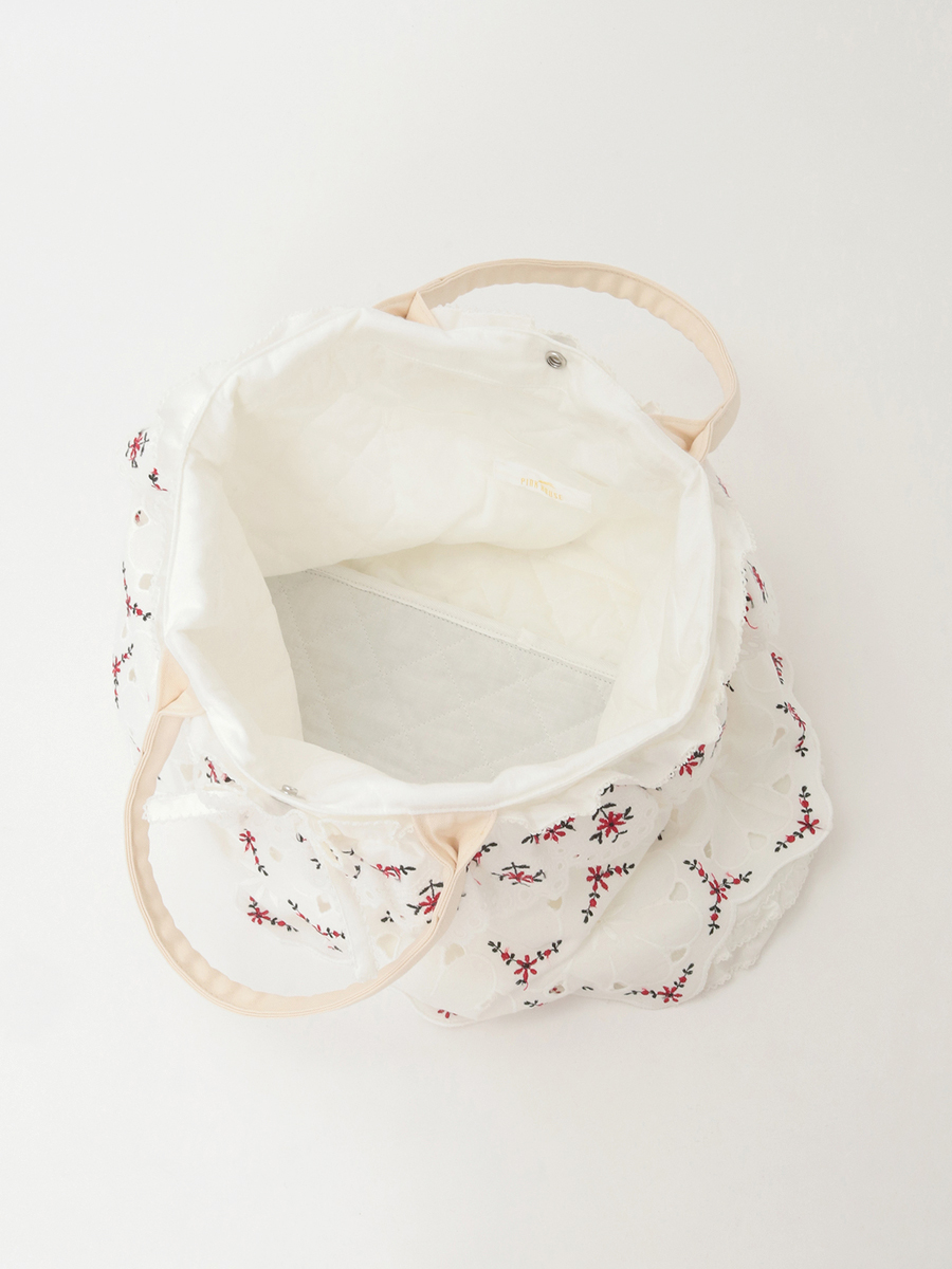 フラワーエンブレース使いダンガリーバッグ 詳細画像 イエロー 9