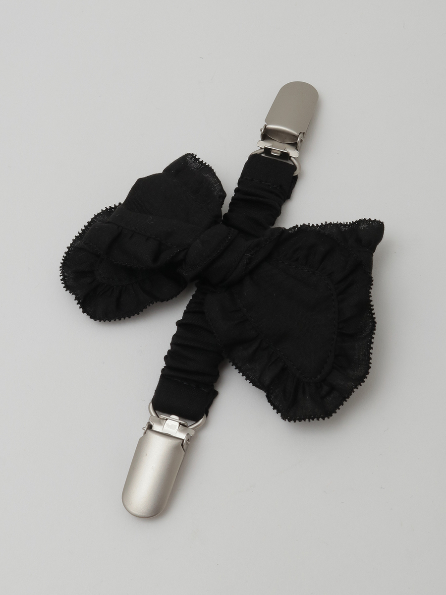 リボンモチーフ付きサスペンダークリップ 詳細画像 クロ 1