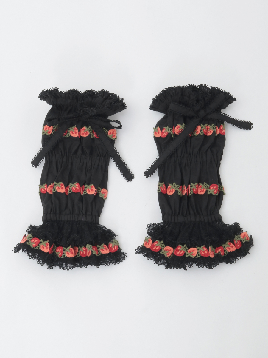 オリジナル苺ブレードレース使いアームカバー 詳細画像 クロ 1