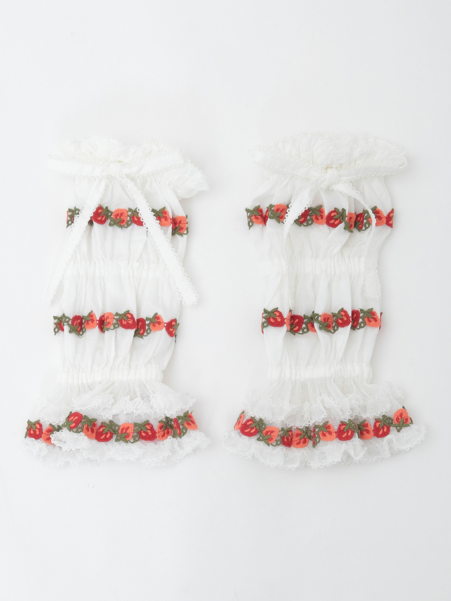 オリジナル苺ブレードレース使いアームカバー 詳細画像 シロ 1