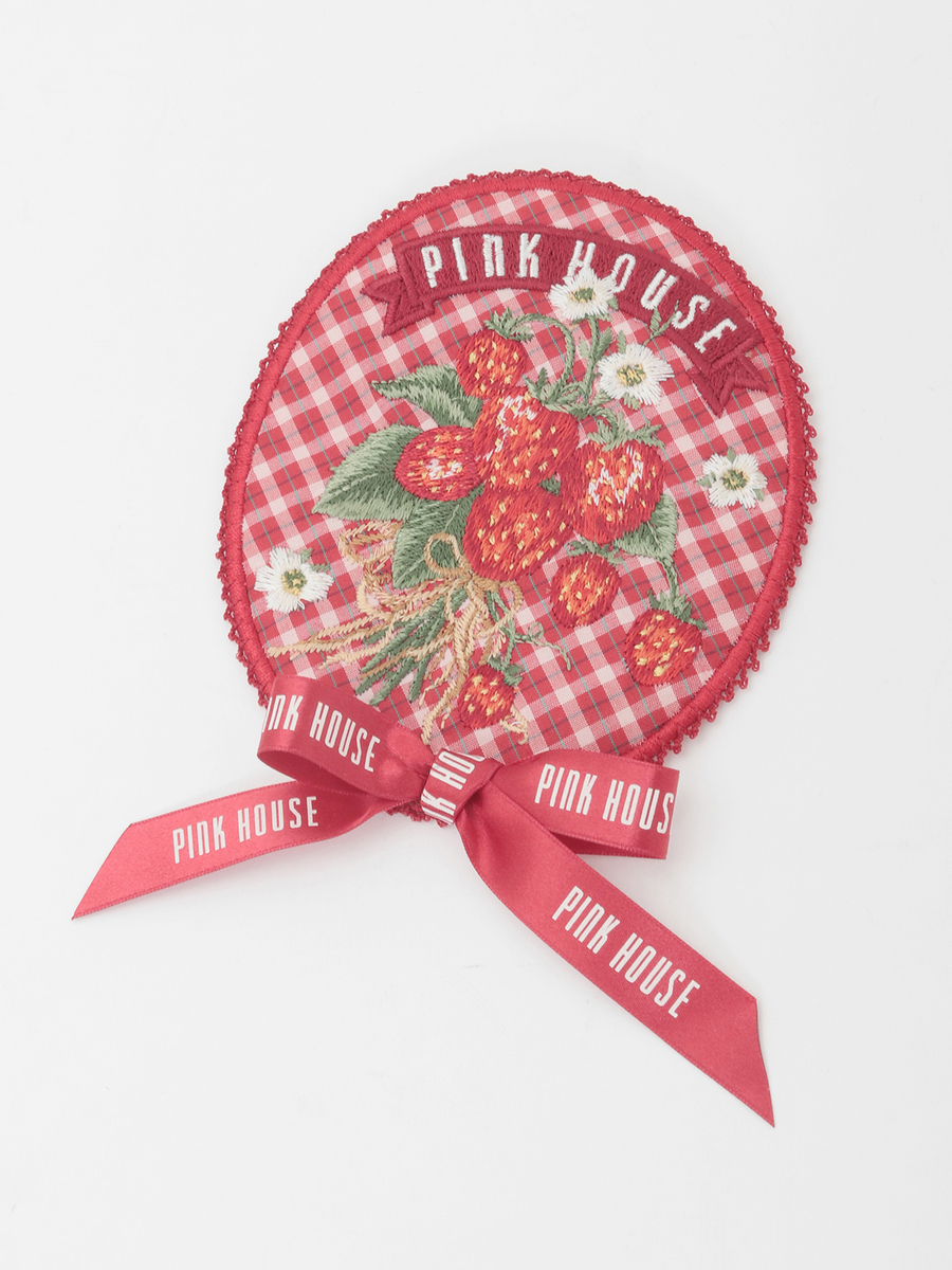 苺ブーケ刺繍ワッペン 詳細画像 クロ 1