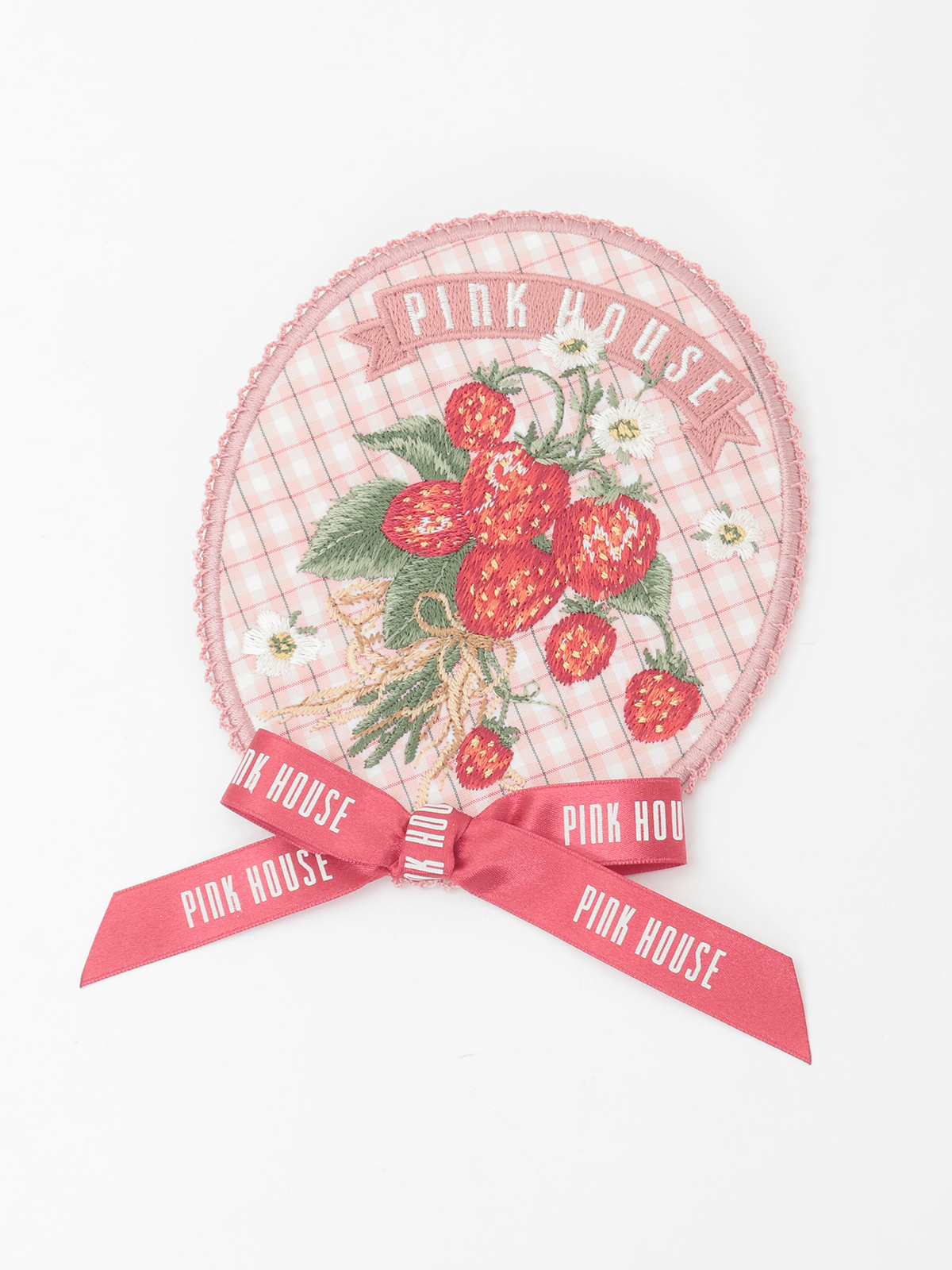 ピンクハウス　うさぎといちごの刺繍ワッペンブローチ 苺ブーケ刺繍ワッペン｜ピンクハウスオフィシャルオンラインストア