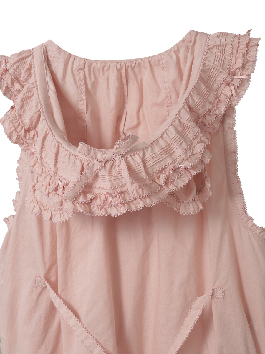 くまの耳フード付きローンタブリエ 詳細画像 ラベンダー 4