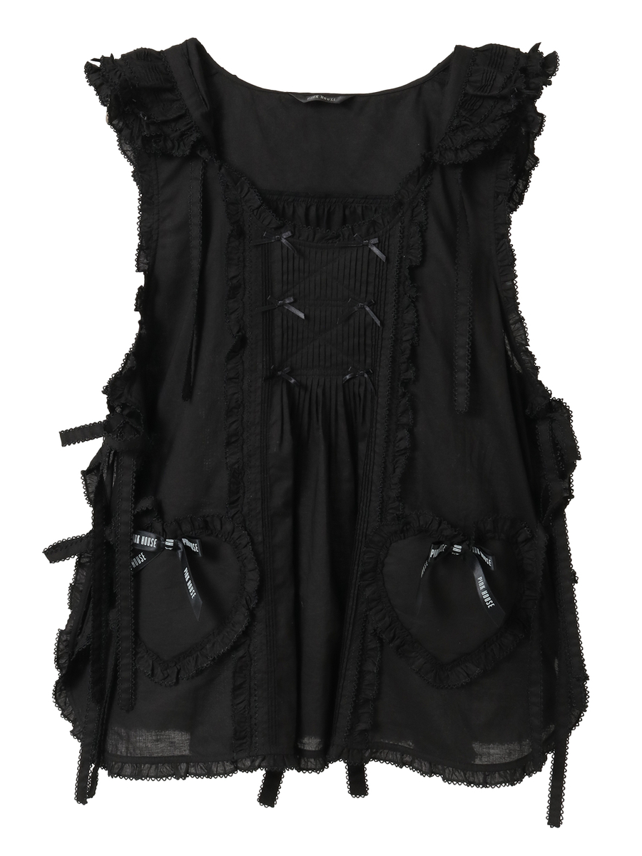 くまの耳フード付きローンタブリエ 詳細画像 クロ 1