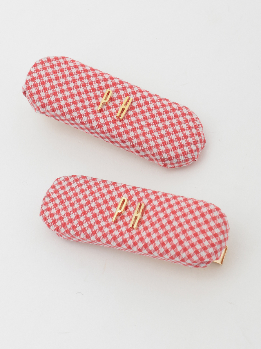 PHロゴギンガムチェックバレッタセット 詳細画像 アカ 1