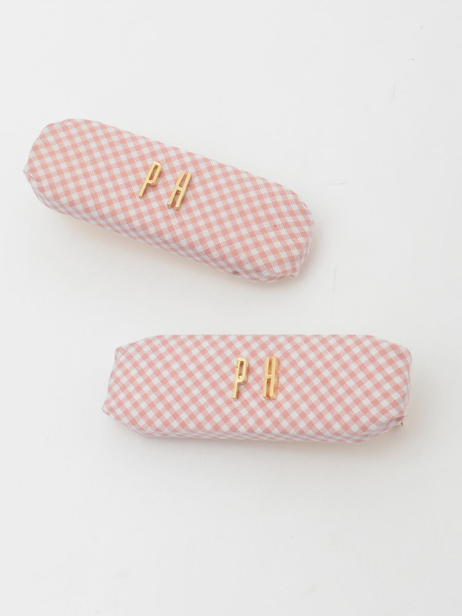 PHロゴギンガムチェックバレッタセット 詳細画像 ピンク 1