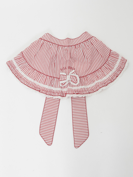 ローンフリル使いストライプタブリエ