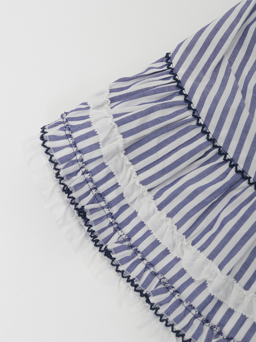 ローンフリル使いストライプタブリエ 詳細画像 アカ 4