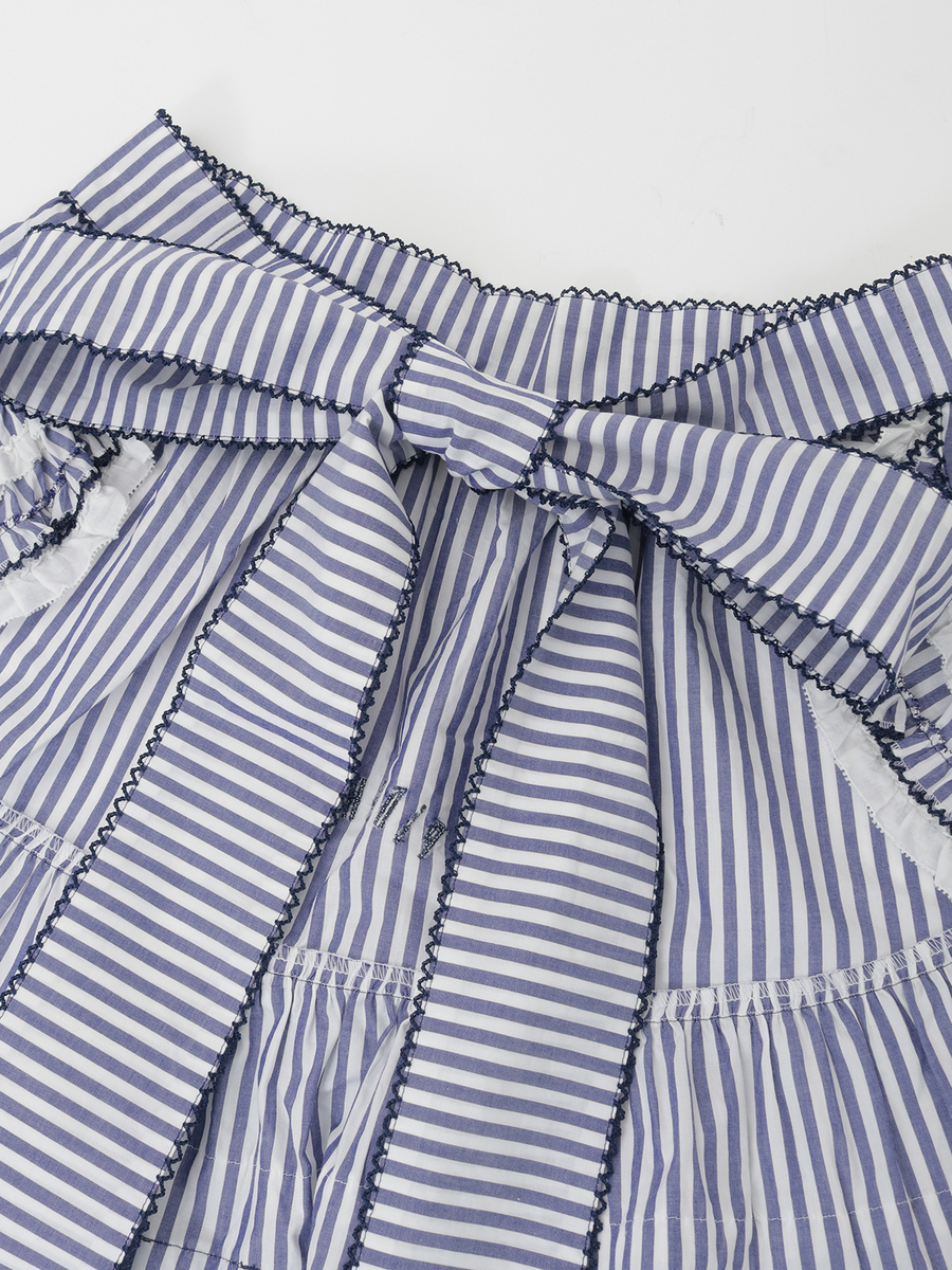 ローンフリル使いストライプタブリエ 詳細画像 アカ 5