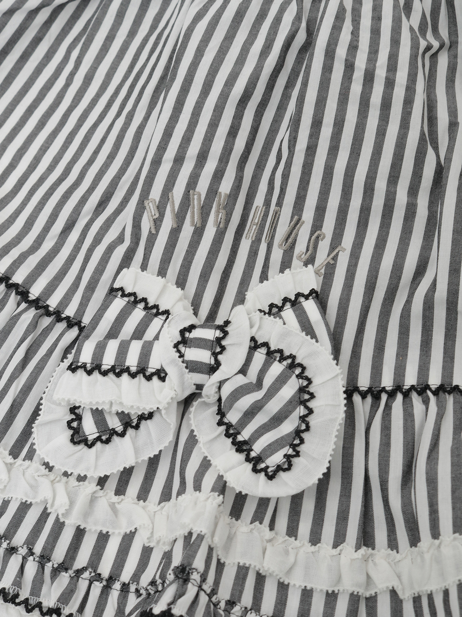 ローンフリル使いストライプタブリエ 詳細画像 アカ 6