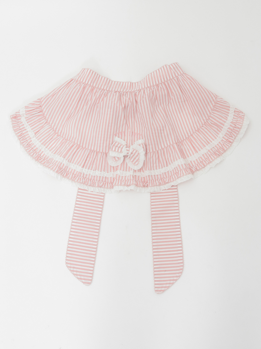 ローンフリル使いストライプタブリエ 詳細画像 ピンク 1