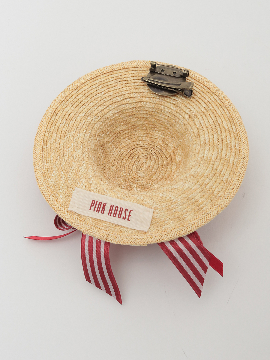 チェリーモチーフいっぱい麦わら帽子コサージュ 詳細画像 ストロー 2