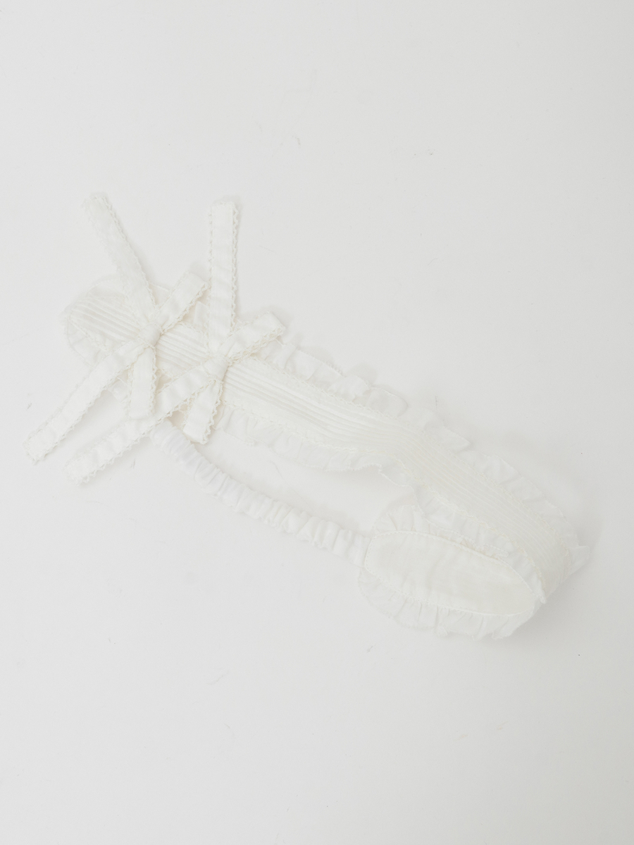 リボンモチーフ付きカチューム 詳細画像 シロ 1
