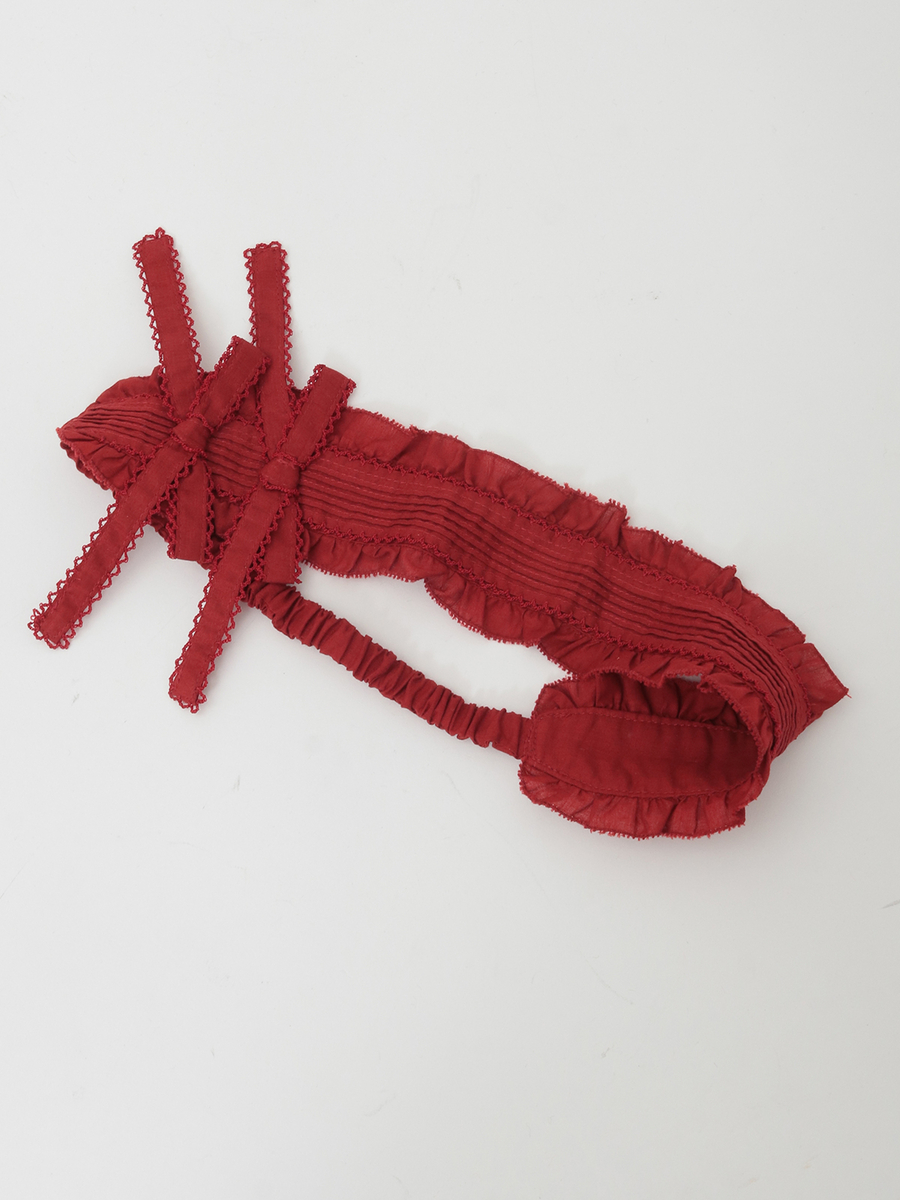 リボンモチーフ付きカチューム 詳細画像 アカ 1