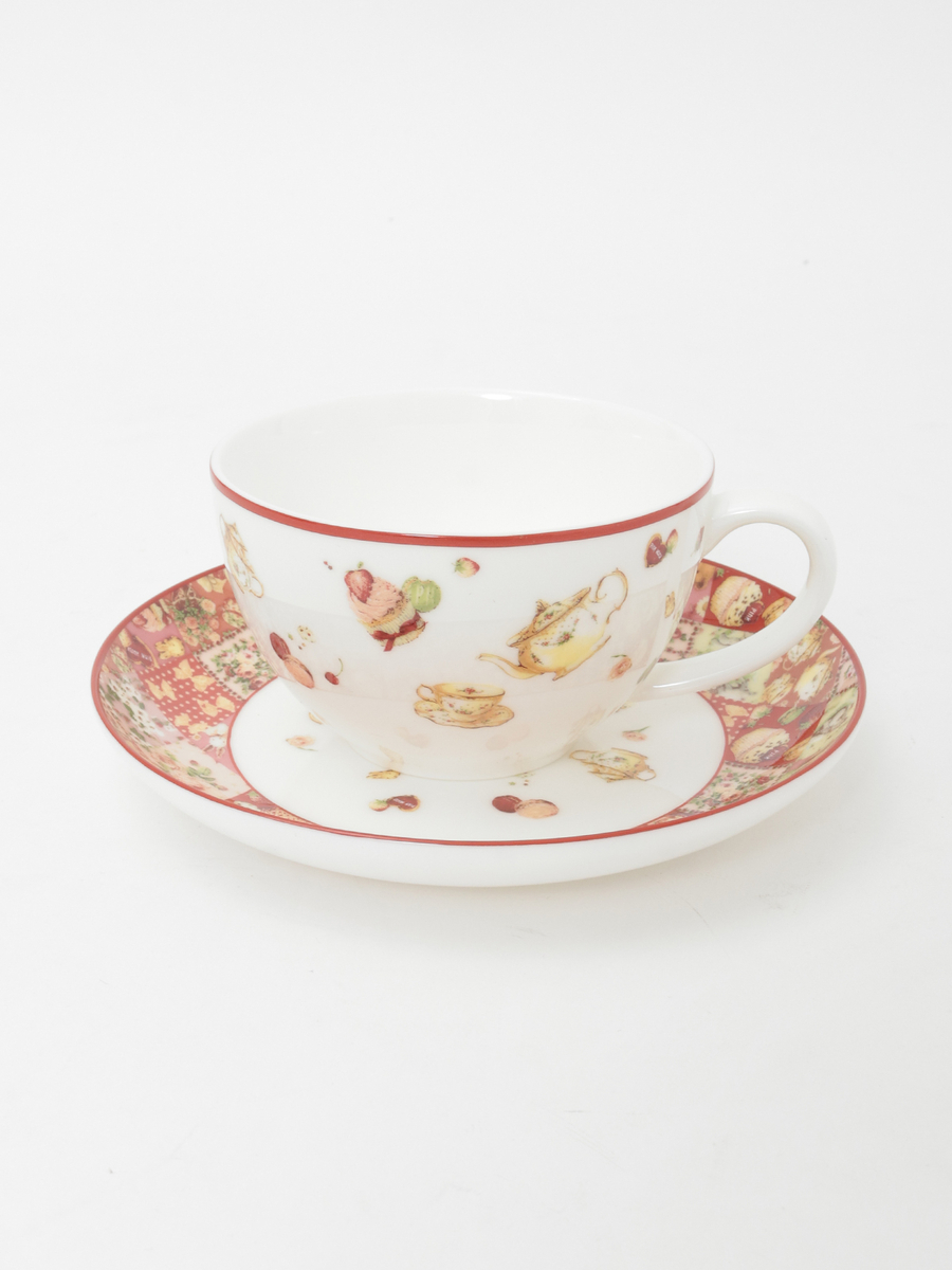 【PINK HOUSE LIFE STYLE】PH Tea Party 柄 カップ＆ソーサ― 詳細画像 アカ系 3