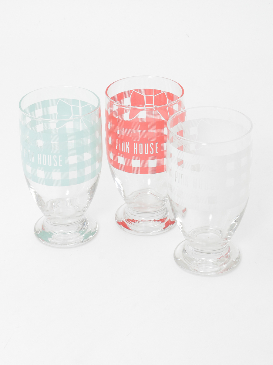 【PINK HOUSE LIFE STYLE】ギンガムロゴグラスセット 詳細画像 ミックス 1